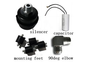 Silencer, Capacitor, Mounting Feet, 90deg elbow